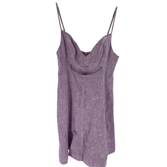 Matthew Bruch 'Kimmie' Purple Linen Cutout Mini Dress Size 2 - Picture 2 of 4